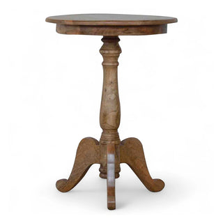 Solid Wood Round Tea Table | Compact Side Table
