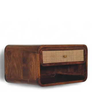 Mid-Century Modern Wall Mounted Woven Nightstand