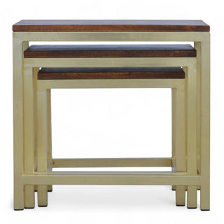 Mid-Century Modern Bar Stools Set of 3 | Golden Frame