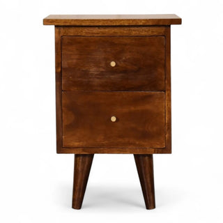 Mid-Century Modern Chestnut Wood Nightstand