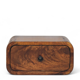 Mid-Century Modern Wall-Mounted Chestnut Nightstand