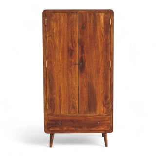 Mid-Century Modern Chestnut Curved Armoire