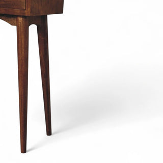Mid-Century Modern Mini Chestnut Console Table