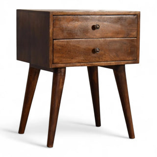 Mid-Century Modern Chestnut Solid Wood Nightstand