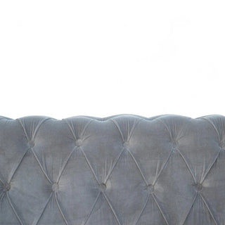 Grey Velvet Chesterfield Sofa | Handcrafted 2-Seater