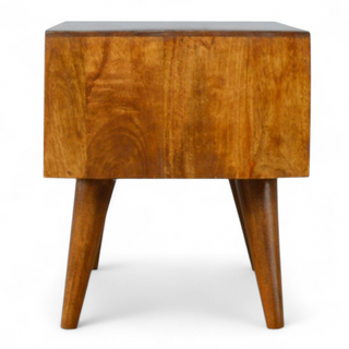 Sliding Brass Inlay Media Console | Solid Mango Wood