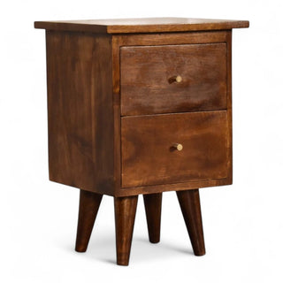 Mid-Century Modern Chestnut Wood Nightstand