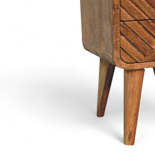 Mid-Century Modern Solid Wood Curved Nightstand