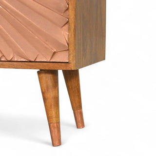 Mid-Century Modern Rose Gold 3-Drawer Dresser