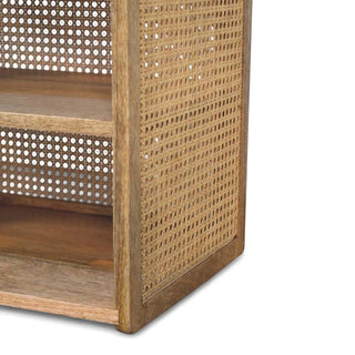 Mid-Century Modern Solid Wood Open Nightstand