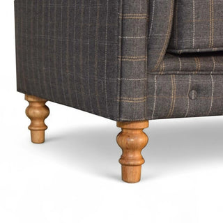 Pewter Tweed Chesterfield 2-Seater Sofa | Handcrafted Upholstery