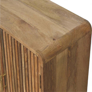 Mid-Century Modern Solid Wood Storage Cabinet with T-Bar Design