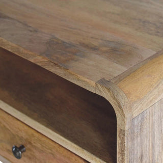 Mid-Century Modern Oak Floating Nightstand with Open Slot