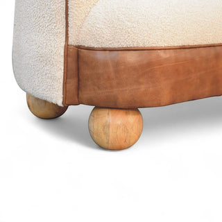 Boucle Cream Buffalo Small Sofa | Curved Back Design