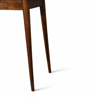 Mid-Century Modern Chestnut Writing Desk with 2 Drawers