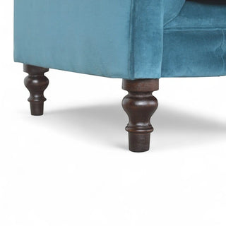 Teal Chesterfield Sofa | Handcrafted Cotton Velvet