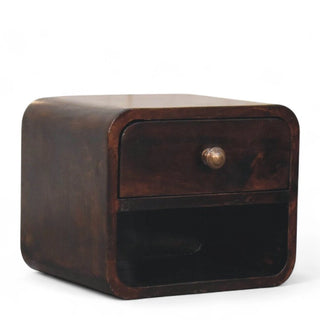 Mid-Century Modern Walnut Floating Nightstand with Open Slot
