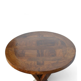 Chestnut Round Dining Table with Tristle Base | Solid Wood