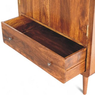 Mid-Century Modern Chestnut Curved Armoire