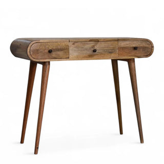 Mid-Century Modern Solid Wood Vanity with Mirror