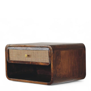 Mid-Century Modern Wall Mounted Woven Nightstand