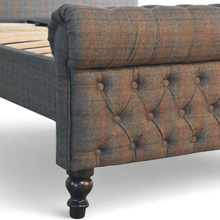Multi Tweed Upholstered Bed Frame | Solid Wood Base