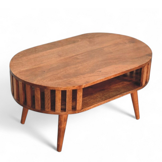 Honey Caramel Ariella Round Coffee Table | Solid Wood