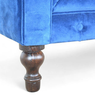 Royal Blue Velvet Chesterfield Sofa | Handcrafted 2-Seater