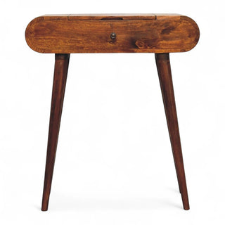 Mid-Century Modern Chestnut Vanity with Foldable Mirror