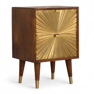 Mid-Century Modern Gold Inlay Nightstand