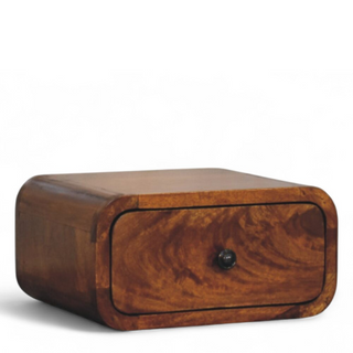 Mid-Century Modern Wall-Mounted Chestnut Nightstand