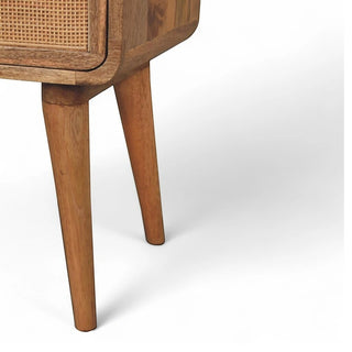 Larrisa Woven 2-Drawer Nightstand | Solid Wood & Rattan