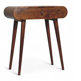 Mid-Century Modern Chestnut Vanity with Foldable Mirror