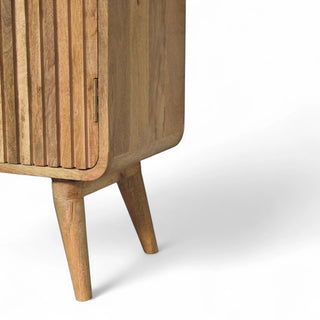Mid-Century Modern Solid Wood Storage Cabinet with T-Bar Design