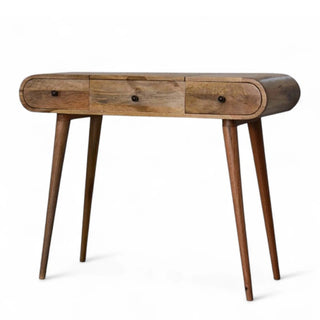 Mid-Century Modern Solid Wood Vanity with Mirror