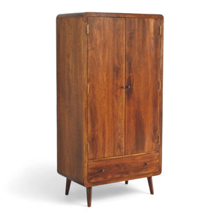 Mid-Century Modern Chestnut Curved Armoire