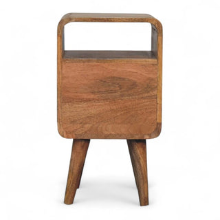 Mid-Century Modern Solid Wood Curved Nightstand