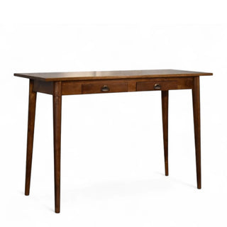 Mid-Century Modern Chestnut Writing Desk with 2 Drawers