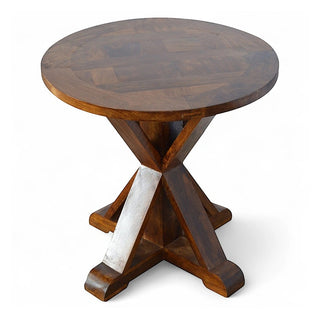 Chestnut Round Dining Table with Tristle Base | Solid Wood