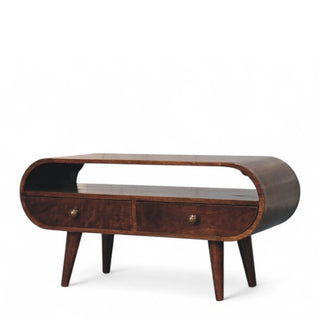 Mid-Century Modern Walnut Circular TV Stand