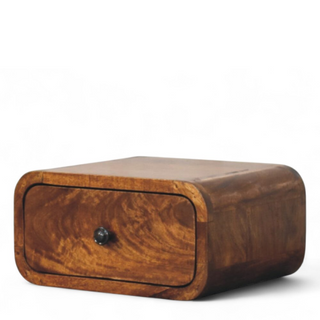 Mid-Century Modern Wall-Mounted Chestnut Nightstand