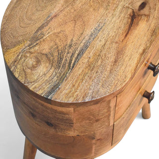 Mid-Century Modern Oak Rounded Nightstand | Solid Wood