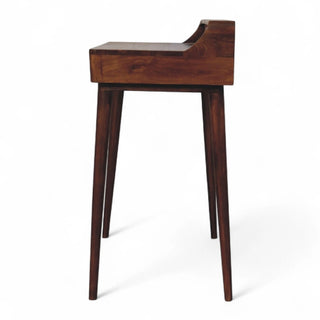 Mid-Century Modern Chestnut Console Table with Storage