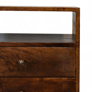 Mid-Century Solid Wood Nightstand | Classic Chestnut