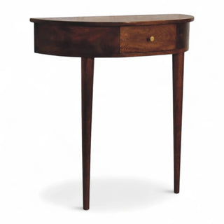 Mid-Century Modern Chestnut Wall-Mounted Console Table