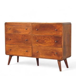 Mid-Century Modern Solid Wood 4-Drawer Dresser