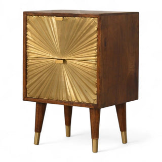 Mid-Century Modern Gold Inlay Nightstand