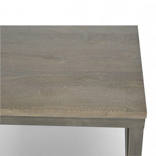 Industrial Iron Base Coffee Table Set of 3 | Solid Wood