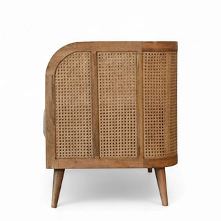 Mud Linen Rattan Sofa | Handcrafted Solid Wood Frame