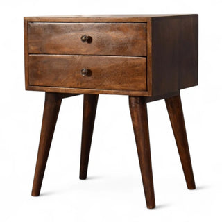 Mid-Century Modern Chestnut Solid Wood Nightstand